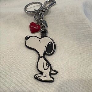 Limited Edition Coach Peanut Snoopy Dog Keychain w/Red Heart Charm Released 2014
